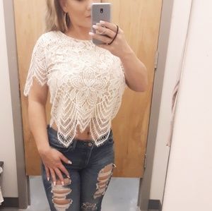 Sheer lace blouse
